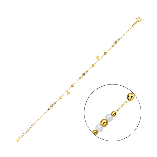 Золотий браслет з перлами (арт. 326192жпрлб) – зображення 1
