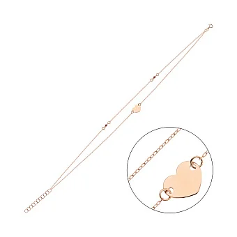 Золотий браслет Серце на ногу (арт. 326966фн)