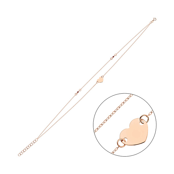 Золотий браслет Серце на ногу (арт. 326966фн) – зображення 1