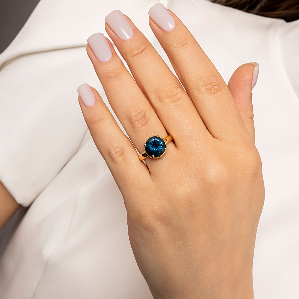 Золота каблучка з кварцом (арт. 140573ПлГ) – зображення 3