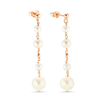 Золоті сережки пусети з перлами (арт. 106535прлб)