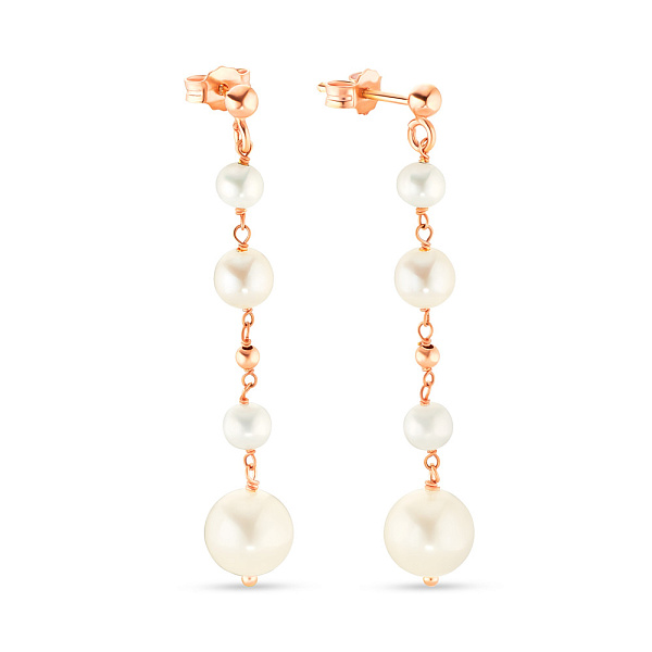 Золоті сережки пусети з перлами (арт. 106535прлб) – зображення 1