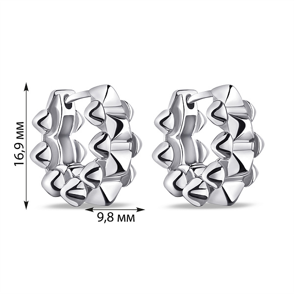 Серебряные серьги без камней (арт. 7502/9256) – изображение 4