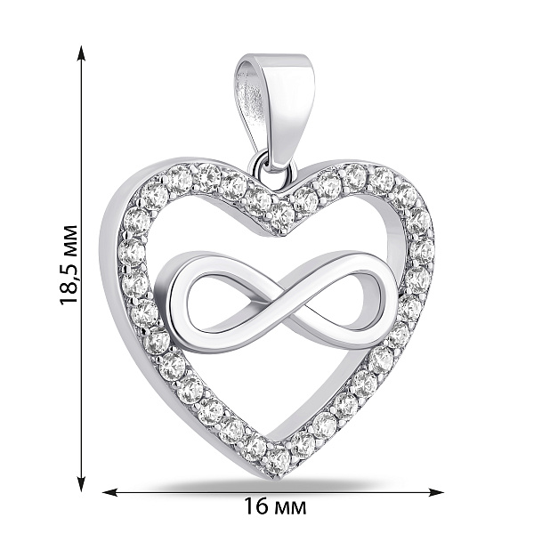 Серебряный подвес Сердце (арт. 7503/4619) – изображение 2