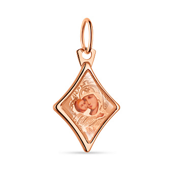 Золотая ладанка Божья Матерь с младенцем (арт. 400800В)