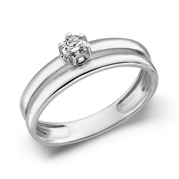 Кольцо из белого золота с бриллиантом (арт. К011138010б) – изображение 1