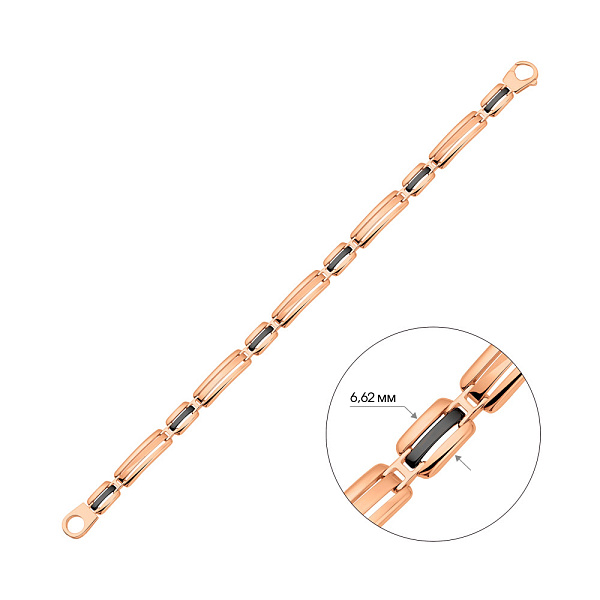 Золотой мужской браслет с ониксом (арт. 325579ом) – изображение 3