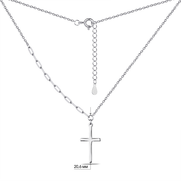 Серебряное колье Крестик без камней (арт. 7507/1960) – изображение 3