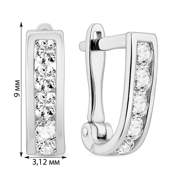 Дитячі золоті сережки з фіанітами (арт. 110144б) – зображення 3