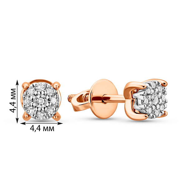 Серьги из красного золота с бриллиантами (арт. Т011214010) – изображение 3