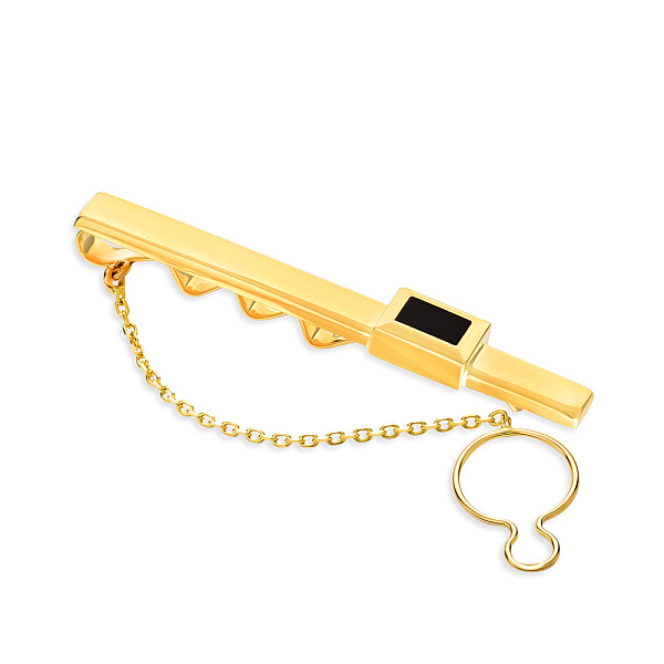 Золотой зажим для галстука с эмалью (арт. 200049жеч) – изображение 1