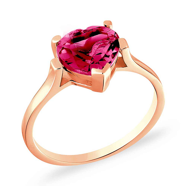 Каблучка з червоного золота з кварцом (арт. 140592ПрГ) – зображення 1