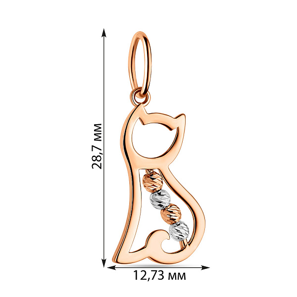 Подвес из комбинированного золота (арт. 424032кб) – изображение 2