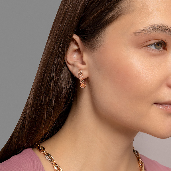Сережки из красного золота (арт. 107676) – изображение 3