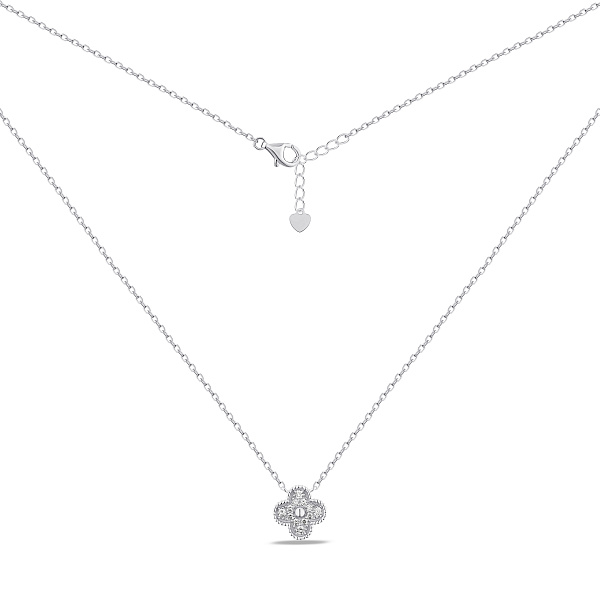 Серебряное колье Клевер с фианитами (арт. 7507/2401/10) – изображение 2