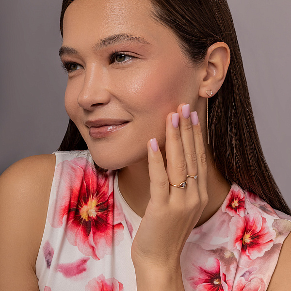 Золота каблучка з діамантом (арт. К011355010) – зображення 4