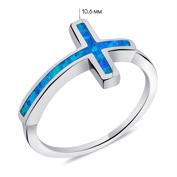 Кольцо из серебра с опалом (арт. 7501/6681Пос) – изображение 2