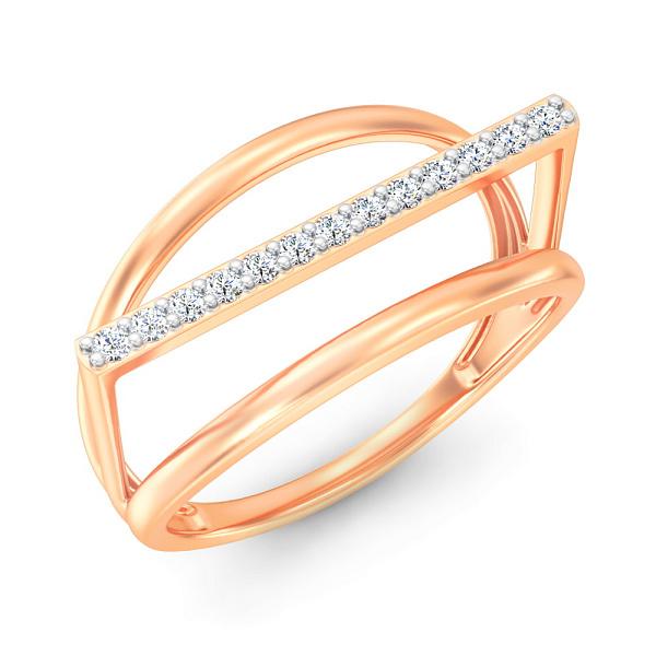 Кольцо из красного золота с фианитами (арт. 1401121) – изображение 1