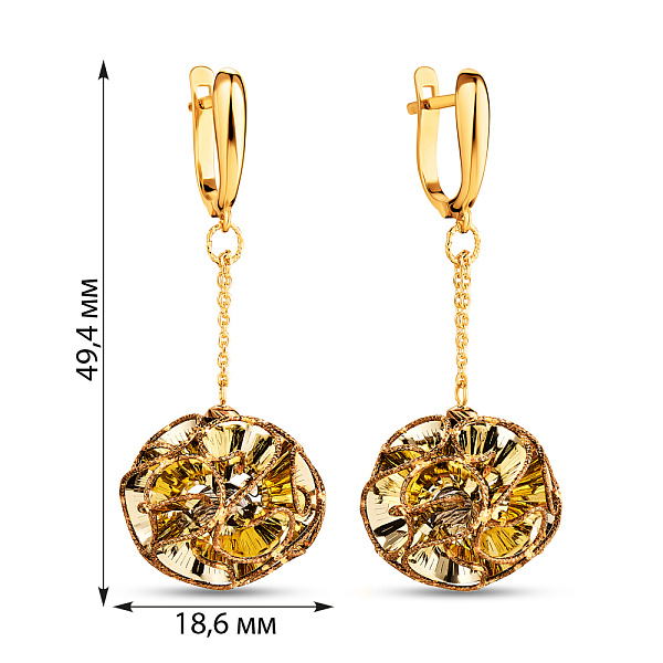 Золоті сережки з підвісками Francelli (арт. 105598жкр) – зображення 2