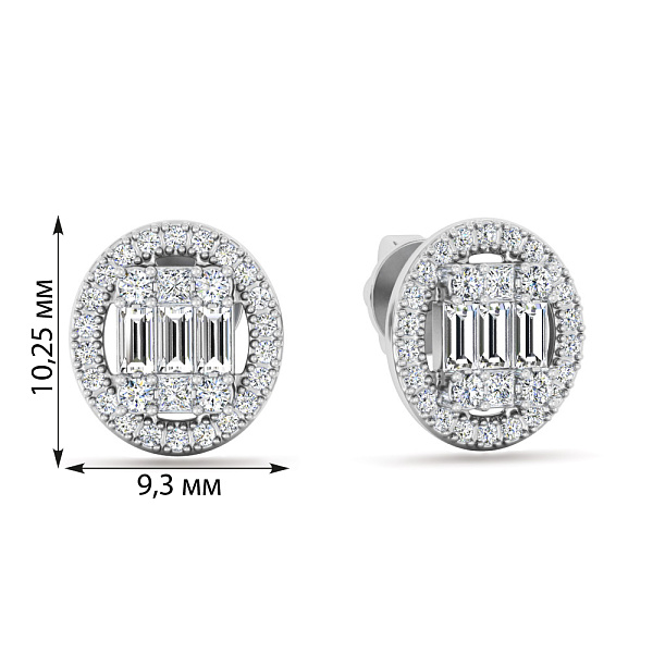 Золоті сережки з діамантами (арт. Т011688060б) – зображення 3