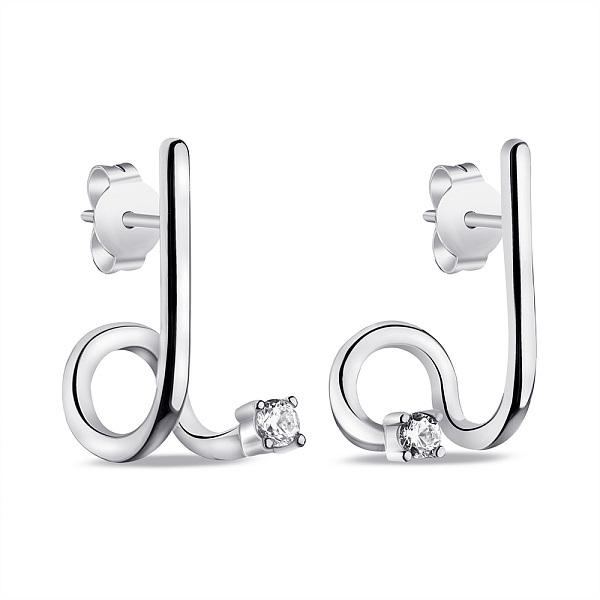 Серьги-пусеты из серебра с фианитами (арт. 7518/6697) – изображение 1