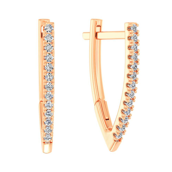 Серьги из красного золота с бриллиантами  (арт. С011191010) – изображение 1