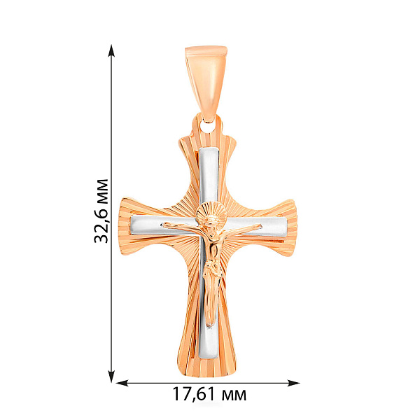 Золотий натільний хрестик з розп'яттям (арт. 503842кб) – зображення 2