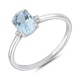 Тонкое серебряное кольцо с топазом (арт. 7501/2188339Пг)