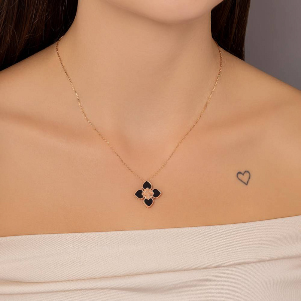 Кольє з червоного золота з оніксом (арт. 352880о) – зображення 3