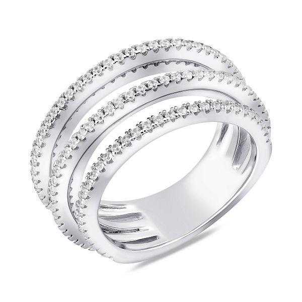 Серебряное тройное кольцо с фианитами (арт. 7501/8465) – изображение 1