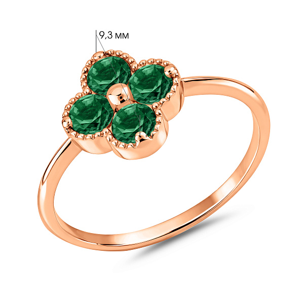 Кольцо из красного золота с кварцем (арт. 141246Пз) – изображение 5