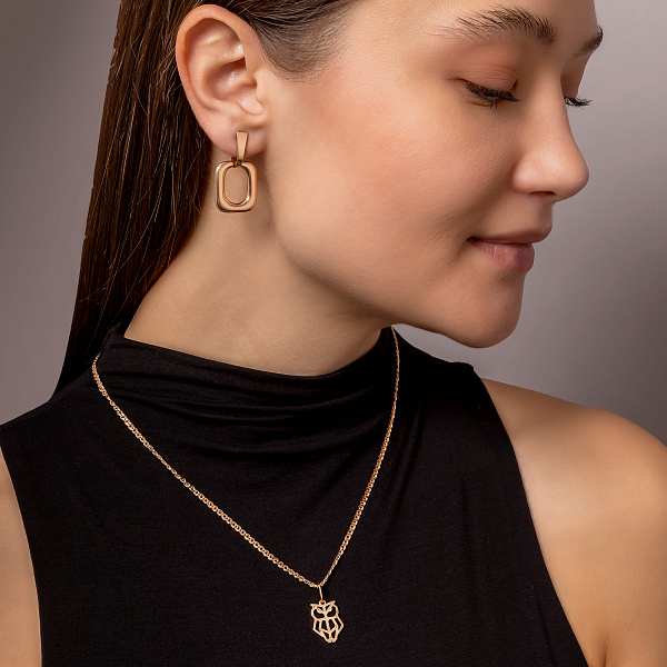 Золотой подвес Сова без камней (арт. 424502) – изображение 3