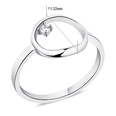 Кольцо из серебра с одним фианитом  (арт. 7501/5859)