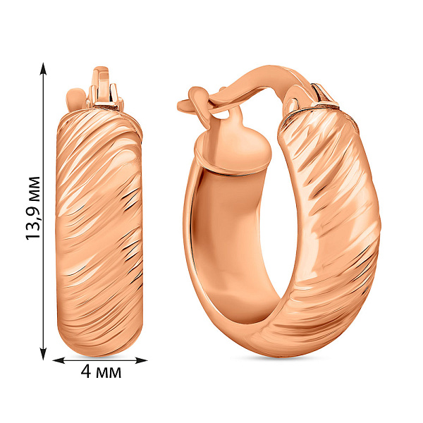 Золотые серьги-кольца без камней (арт. 100909) – изображение 2