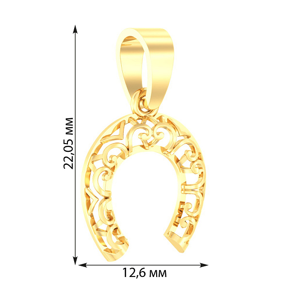 Золота підвіска Підкова (арт. 440367ж) – зображення 2