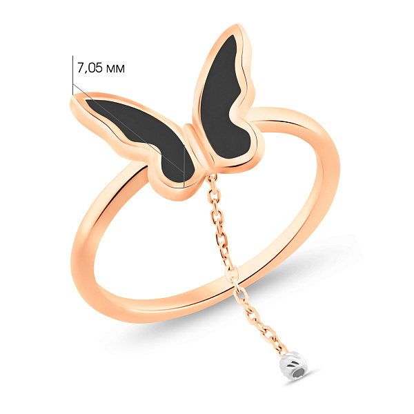 Золота каблучка Метелики з підвіскою (арт. 141221еч) – зображення 4
