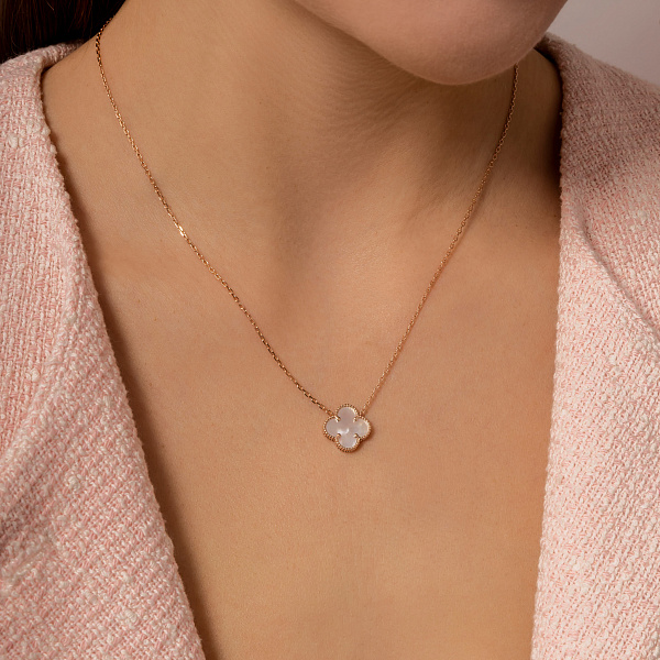 Кольє Конюшина з червоного золота з перламутром (арт. 361496/12п) – зображення 3