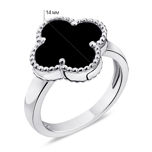 Серебряное кольцо с ониксом (арт. 7501/5280/15о) – изображение 2