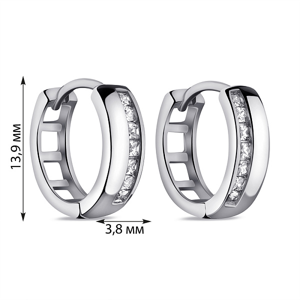 Серебряные серьги с дорожкой из фианитов (арт. 7502/9782/15) – изображение 2