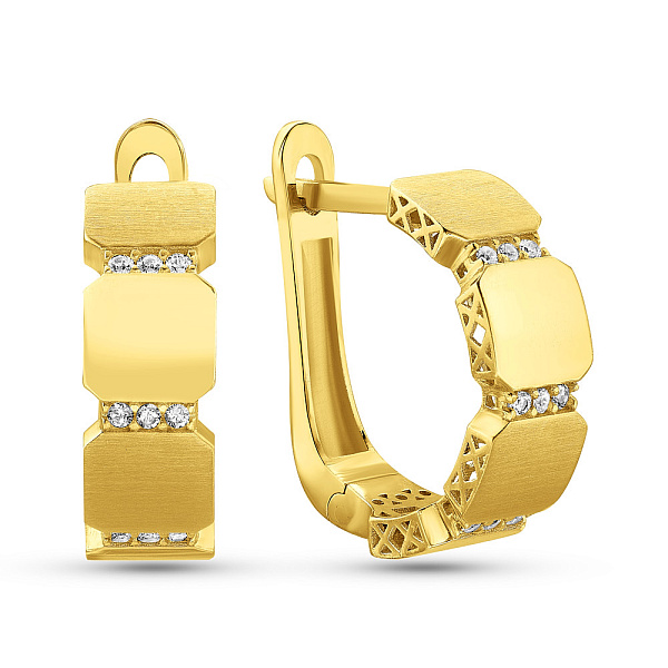 Золоті сережки з фіанітами (арт. 1091126жм) – зображення 1