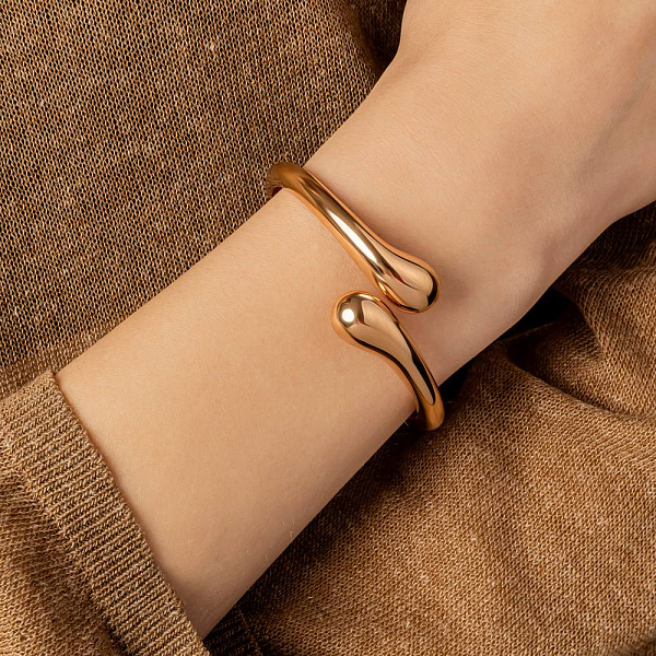 Жесткий золотой браслет (арт. 3261316) – изображение 2