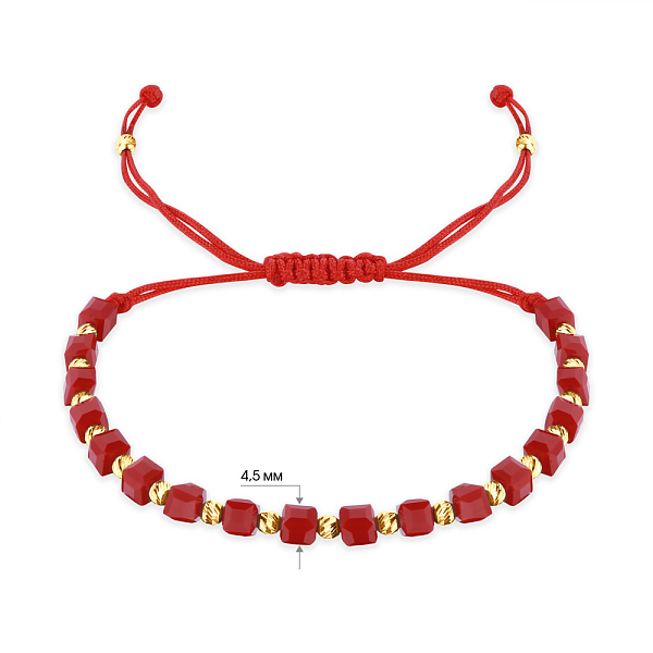 Браслет на нити с вставками из оникса и серебра (арт. 7309/2408жок) – изображение 3