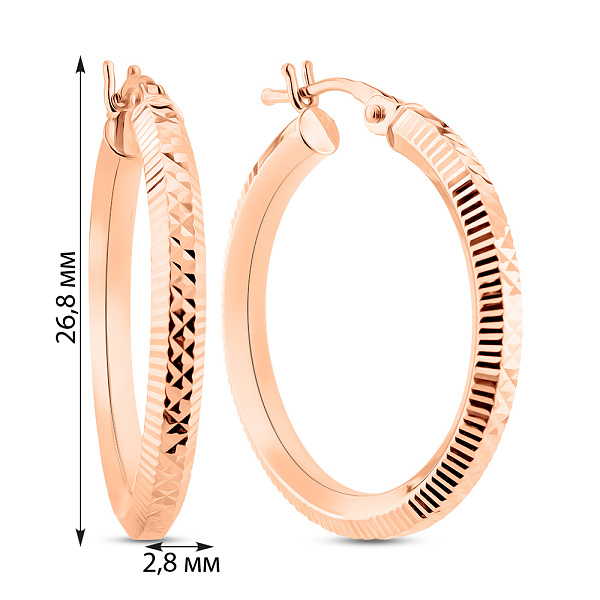 Серьги из красного золота без камней (арт. 1091736/25) – изображение 5