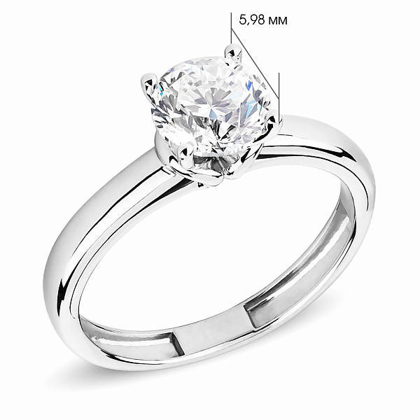 Золотое кольцо с бриллиантом (арт. К01118007046б) – изображение 3