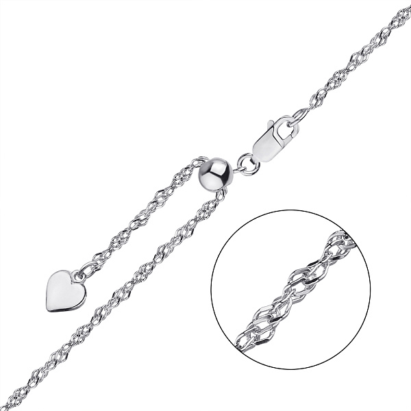 Срібний ланцюжок плетіння Сінгапур (арт. 0303204з) – зображення 1