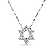 Кольє Зірка Давида з білого золота з діамантами (арт. Ц341299015б)