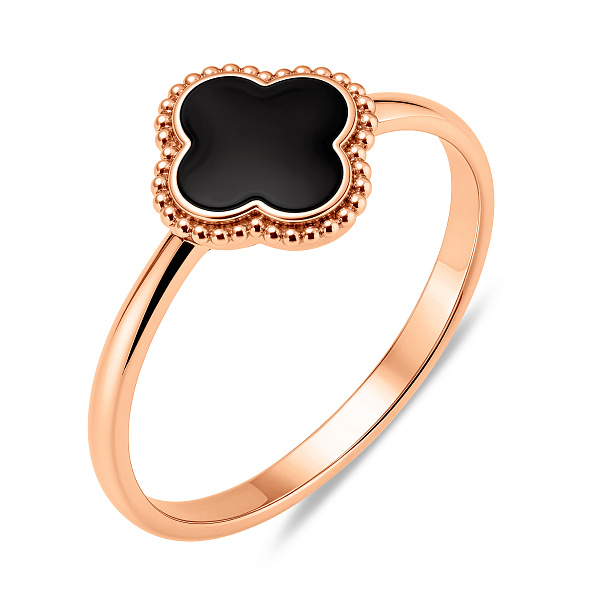 Кольцо из красного золота с черной эмалью (арт. 1190425101) – изображение 1