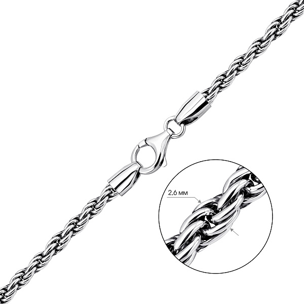 Срібний ланцюжок Джгут з чорнінням (арт. 0301515ч) – зображення 2