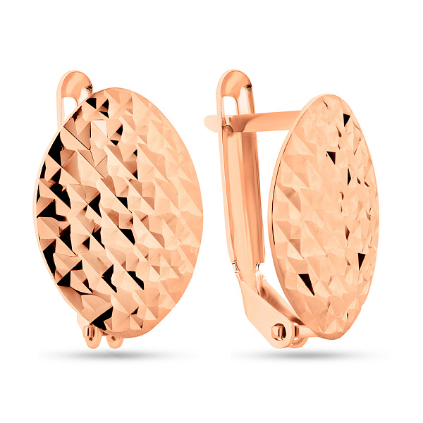 Золотые серьги с алмазной гранью (арт. 109552) – изображение 1