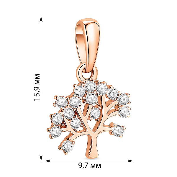 Золотой кулон Дерево жизни с фианитами (арт. 440694) – изображение 3
